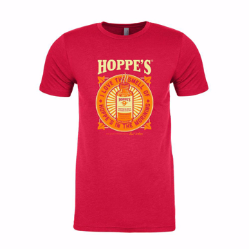 Red Hoppe's Signature Tee with yellow print