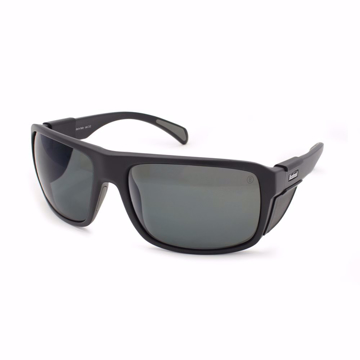 Bushnell Performance Eyewear Buffalo Sunglasses with Matte Black Frame and Polarized Grey Flash Lens