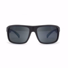 Front view of Bushnell Performance Eyewear Buffalo Sunglasses with Matte Black Frame and Polarized Grey Flash Lens