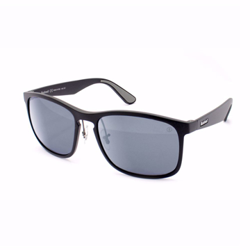 Caribou Sunglasses with Matte Black Frame and Polarized Grey Lens With Blue Mirror
