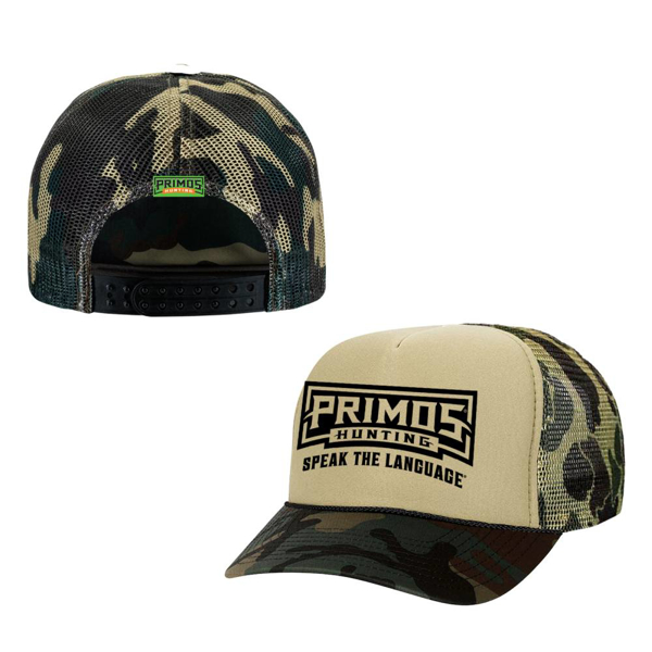5 panel unstructured hat Primos on front